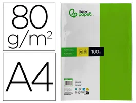 Liderpapel Papel de color verde intenso DIN A4 80g, 100 hojas