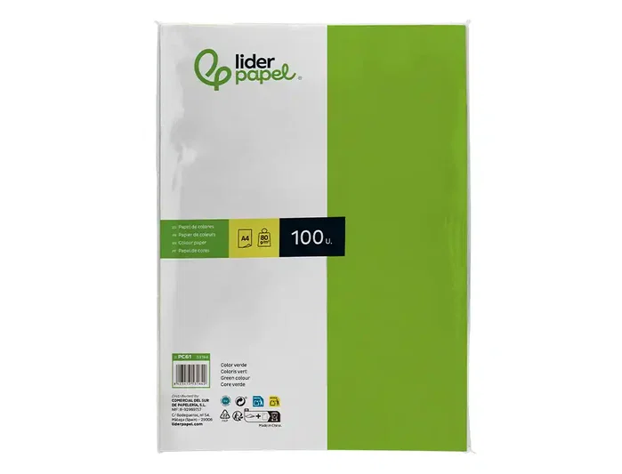 Liderpapel Papel de color verde intenso DIN A4 80g, 100 hojas