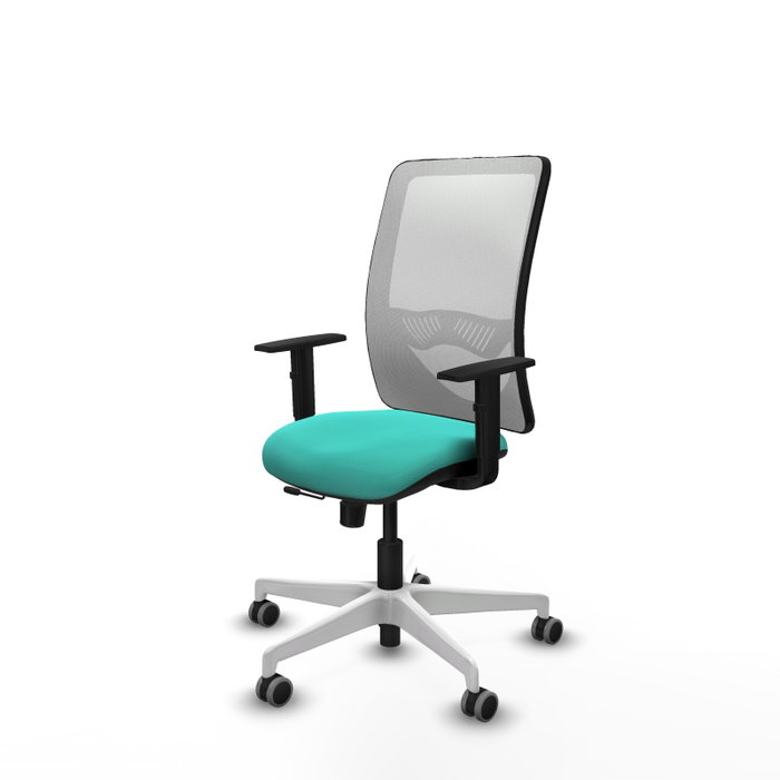 PIQUERAS Y CRESPO Silla de oficina Zulema con mecanismo Sincro/Traslack, Turquesa y Blanco PIQUERAS Y CRESPO Silla de oficina Zulema con mecanismo Sincro/Traslack, Turquesa y Blanco