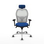 PIQUERAS Y CRESPO Silla de oficina Jorquera con mecanismo Sincro, Azul y Blanco