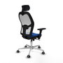 PIQUERAS Y CRESPO Silla de oficina Jorquera con mecanismo Sincro, Azul y Blanco