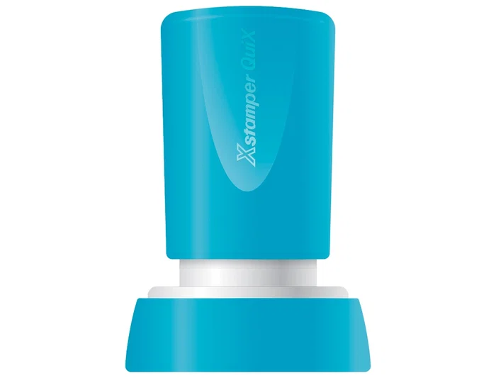 X'stamper Sello Quix Personalizable Redondo Color Azul Diámetro 20 mm q-34