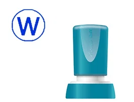X'stamper Sello Quix Personalizable Redondo Color Azul Diámetro 20 mm q-34