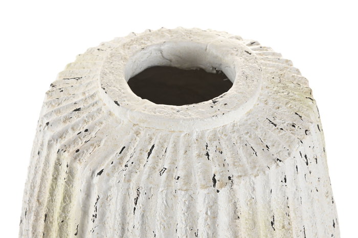 DKD Home Decor Jarrón Magnesia Envejecido Blanco 28x28x41 cm DKD Home Decor Jarrón Magnesia Envejecido Blanco 28x28x41 cm