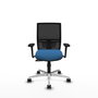 PIQUERAS Y CRESPO Silla de oficina Yunquera con mecanismo Sincro, Azul claro y Negro