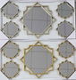 DKD Home Decor Set de 5 (4 Unidades) Espejo Árabe Geométrico Dorado Champán PP y Espejo 2 x 50 x 50 cm