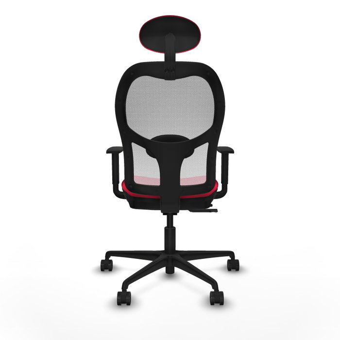 PIQUERAS Y CRESPO Silla de oficina Jorquera Rojo/Blanco con mecanismo Sincro/Traslack