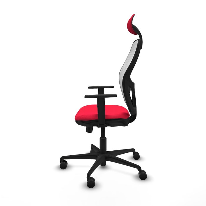 PIQUERAS Y CRESPO Silla de oficina Jorquera Rojo/Blanco con mecanismo Sincro/Traslack