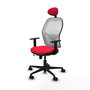 PIQUERAS Y CRESPO Silla de oficina Jorquera Rojo/Blanco con mecanismo Sincro/Traslack