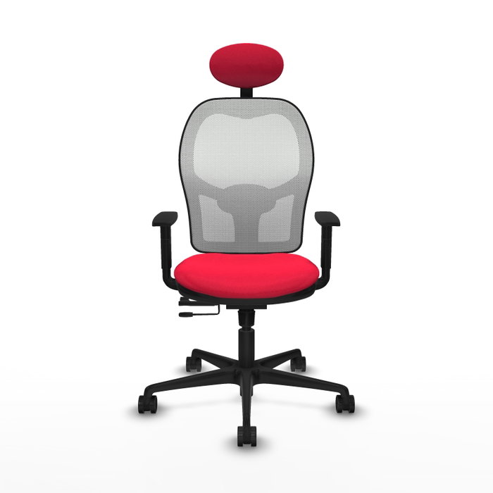 PIQUERAS Y CRESPO Silla de oficina Jorquera Rojo/Blanco con mecanismo Sincro/Traslack