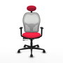 PIQUERAS Y CRESPO Silla de oficina Jorquera Rojo/Blanco con mecanismo Sincro/Traslack
