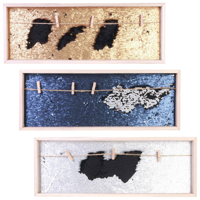 Home Deco Factory Portafotos Lentejuelas Con Pinza