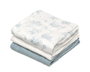 KioKids Set de 3 Muselinas 70x70 cm, Azul, Blanco y Estampado de Aviones