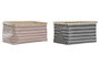 DKD Home Decor Cesta Gris Beige 35 x 26 x 19 cm (2 Unidades)