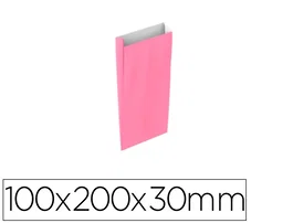 Basika Sobre de papel con fuelle rosa XXS 100x200x30 mm