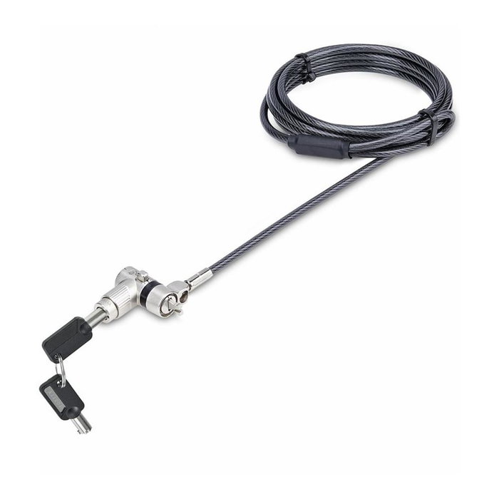 StarTech.com Cable de Seguridad Universal de 2m para Portátil, Compatible con Noble Wedge, Nano y K-Slot, Negro/Plata