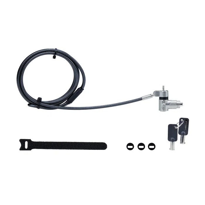 StarTech.com Cable Antirrobo UNIVK-LAPTOP-LOCK para Portátil - Candado 3 en 1 Compatible con Noble Wedge/K-Slot/Nano, Cable de Acero 2m, Resistencia 98kg, Color Negro/Plata