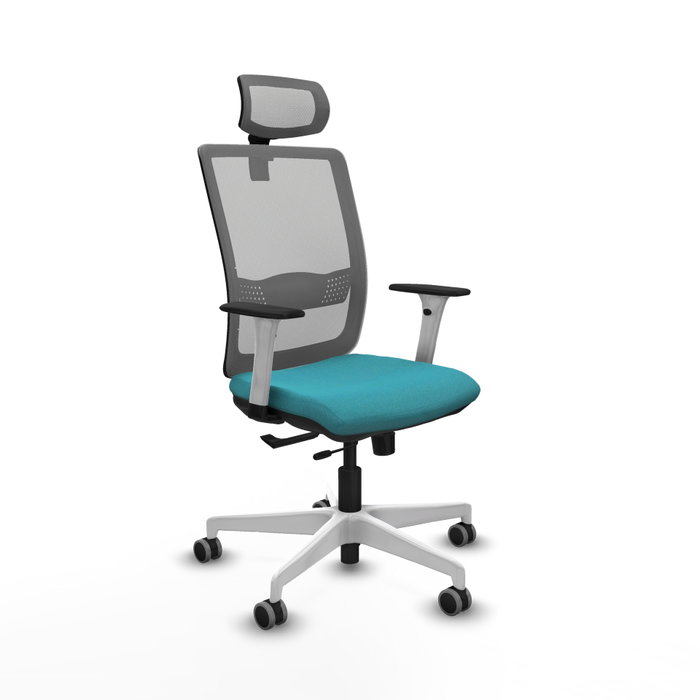 PIQUERAS Y CRESPO Silla de oficina Haches con mecanismo Sincro/Traslack, Turquesa y Gris PIQUERAS Y CRESPO Silla de oficina Haches con mecanismo Sincro/Traslack, Turquesa y Gris