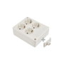 Solera Base múltiple bipolar 4 tomas T/TL lateral, 10/16A 250V, 3500W, cuadrada sin cable, color blanco
