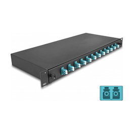 DeLOCK Caja de empalme de fibra óptica 12 x LC Duplex OM3 1HE