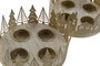 DKD Home Decor Portavelas Navidad Moderna Dorado Natural 16.5 x 8.5 x 16.5 cm (2 Unidades)