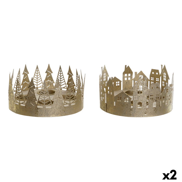 DKD Home Decor Portavela Metal 16,5x16,5x8,5 Surtido de 2 Unidades