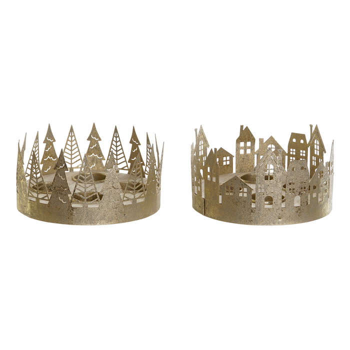 DKD Home Decor Portavela Metal 16,5x16,5x8,5 Surtido de 2 Unidades