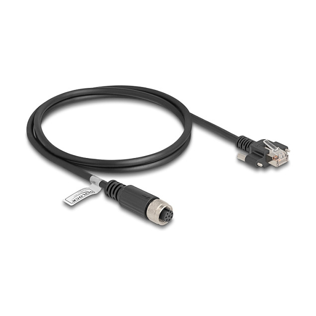 DeLOCK Cable Ethernet Cat5e FTP M12 hembra 8 pines a RJ45 macho 1 m Negro DeLOCK Cable Ethernet Cat5e FTP M12 hembra 8 pines a RJ45 macho 1 m Negro