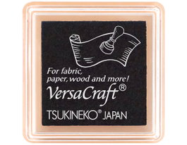 Tsukineko Tinta VERSACRAFT para textil color negro real 33x33mm. Almohadilla