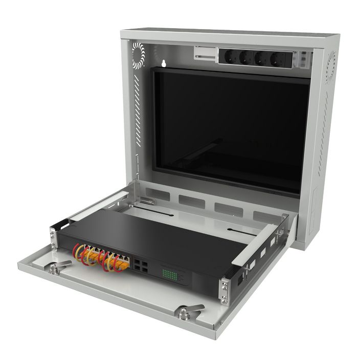 Lanview Armario Rack 19" 1U 580x546x150 mm para Videovigilancia y DVR/NVR, Montaje en Pared, Incluye PDU con Enchufe Tipo E para la UE Lanview Armario Rack 19" 1U 580x546x150 mm para Videovigilancia y DVR/NVR, Montaje en Pared, Incluye PDU con Enchufe Tipo E para la UE