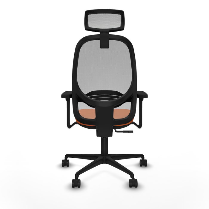 PIQUERAS Y CRESPO Silla de oficina Cilanco con mecanismo Sincro, Tela Naranja y Malla Gris