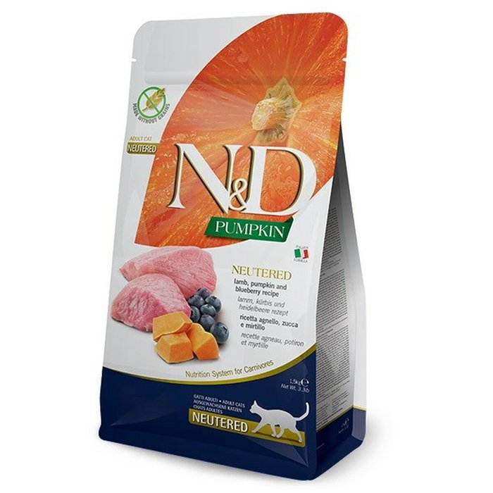 Farmina N&D Pumpkin Cordero y Arándanos para Gatos Castrados 1,5kg