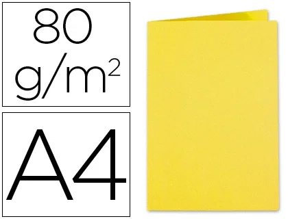 Exacompta Subcarpeta de Papel, DIN A4 (210 x 297 mm), 80 g/m², Color Amarillo Sol, Certificado PEFC