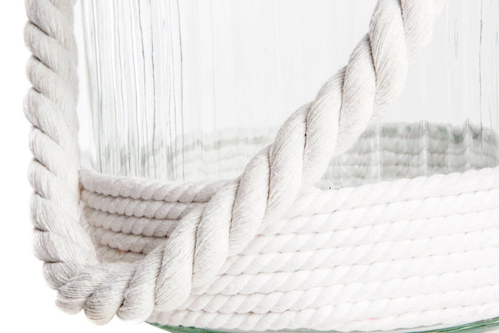 DKD Home Decor Portavelas Blanco Transparente 18 x 21 x 18 cm (6 Unidades)