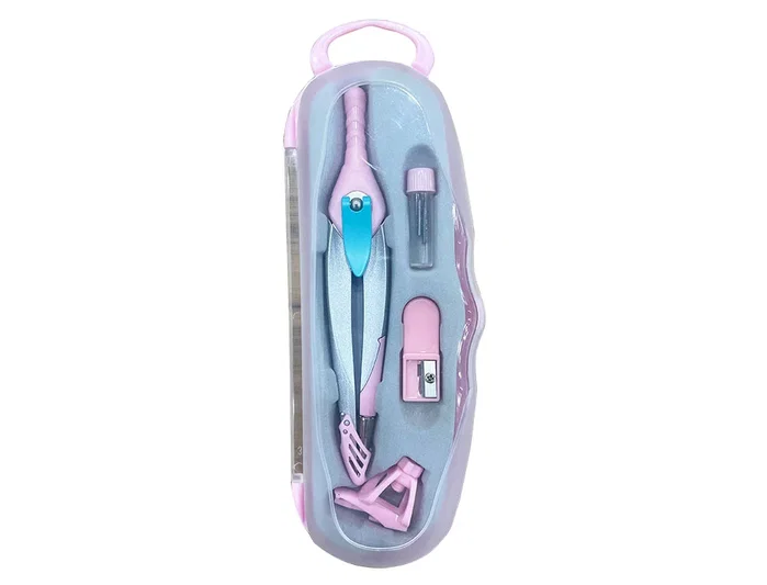 Liderpapel Compás Lock Device con Adaptador Universal y Tubo de Minas, Rosa Claro Liderpapel Compás Lock Device con Adaptador Universal y Tubo de Minas, Rosa Claro