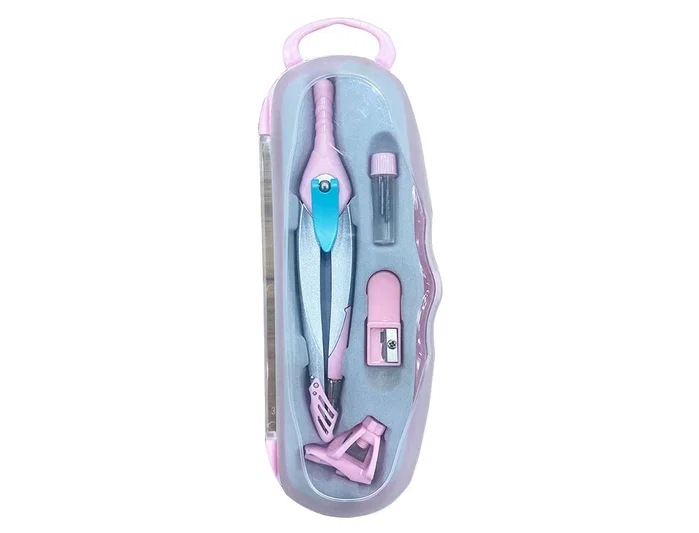 Liderpapel Compás Lock Device con Adaptador Universal y Tubo de Minas, Rosa Claro Liderpapel Compás Lock Device con Adaptador Universal y Tubo de Minas, Rosa Claro