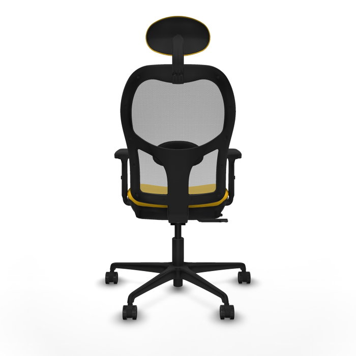 PIQUERAS Y CRESPO Silla de oficina Jorquera con mecanismo Sincro/Traslack, Amarillo y Gris