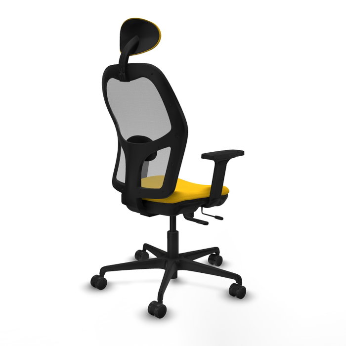 PIQUERAS Y CRESPO Silla de oficina Jorquera con mecanismo Sincro/Traslack, Amarillo y Gris