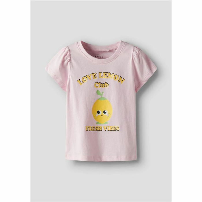 Camiseta de Manga Corta Infantil Name It Nmfvibeke Capsl Ballerina Rosa