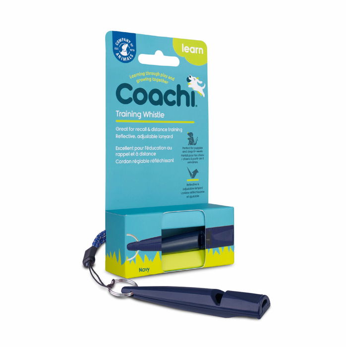 Coachi Silbato de Adiestramiento para Perros, Sonido Distintivo, Correa Reflectante Ajustable, Azul Oscuro