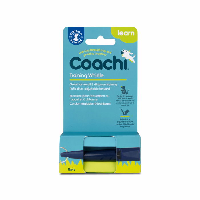 Coachi Silbato de Adiestramiento para Perros, Sonido Distintivo, Correa Reflectante Ajustable, Azul Oscuro