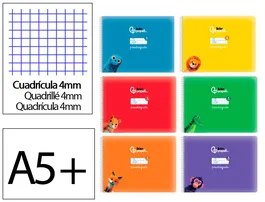 Liderpapel Libreta Din A5+ de 32 hojas con cuadrícula pautada de 4mm