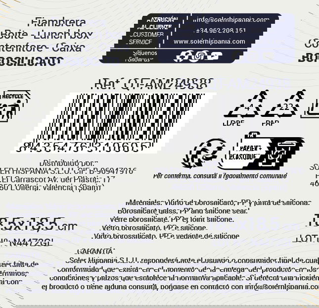 Ambare Fiambrera Cuadrada Hermética 18.5 x 18.5 cm 1.1 L (6 Unidades)