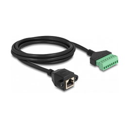 DeLOCK Cable de red Cat.6 de RJ45 hembra a bloque de terminales de 2 m (2 piezas)