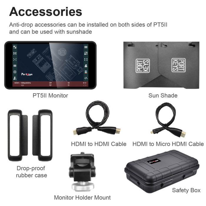 Portkeys PT5 II Monitor Táctil de 5 Pulgadas 4K HDMI
