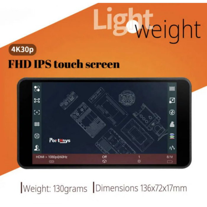 Portkeys PT5 II Monitor Táctil de 5 Pulgadas 4K HDMI