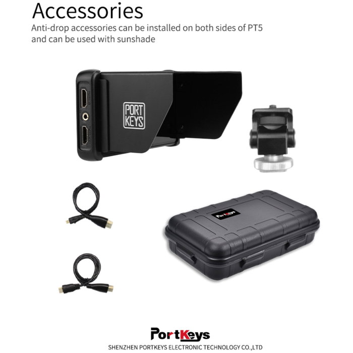 Portkeys PT5 II Monitor Táctil de 5 Pulgadas 4K HDMI