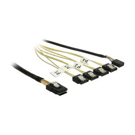 DeLOCK Cable Mini SAS SFF-8087 a 4 x SATA 7 Pin Reverse + Sideband 0,5 m