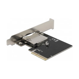 DeLOCK PCIe x4 Karte - Tarjeta de expansión con 1 ranura externa CFexpress, PCIe 3.0, Color Verde/Gris, compatible con Windows y Linux