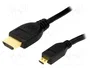 LogiLink Cable HDMI de 1 m, HDMI A a Micro D, Macho/Macho, Negro